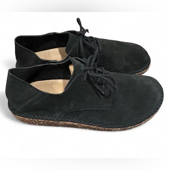 Birkenstock Gary Black Suede Oxford Comfort Shoes EU 40 Women 9 Men 7 Cork Boho - Picture 2 of 10